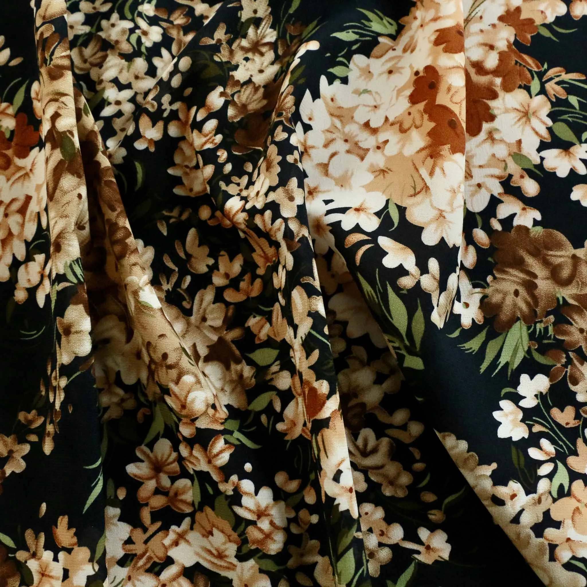 Chiffon Fabric - Navy and duck egg