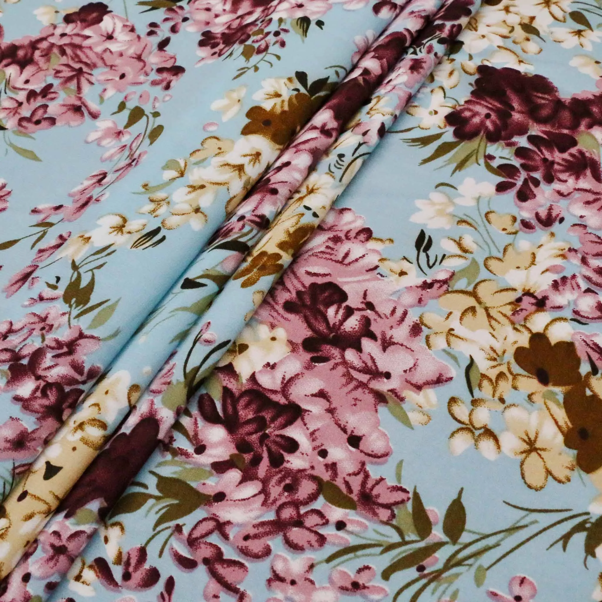 Chiffon Fabric - Navy and duck egg