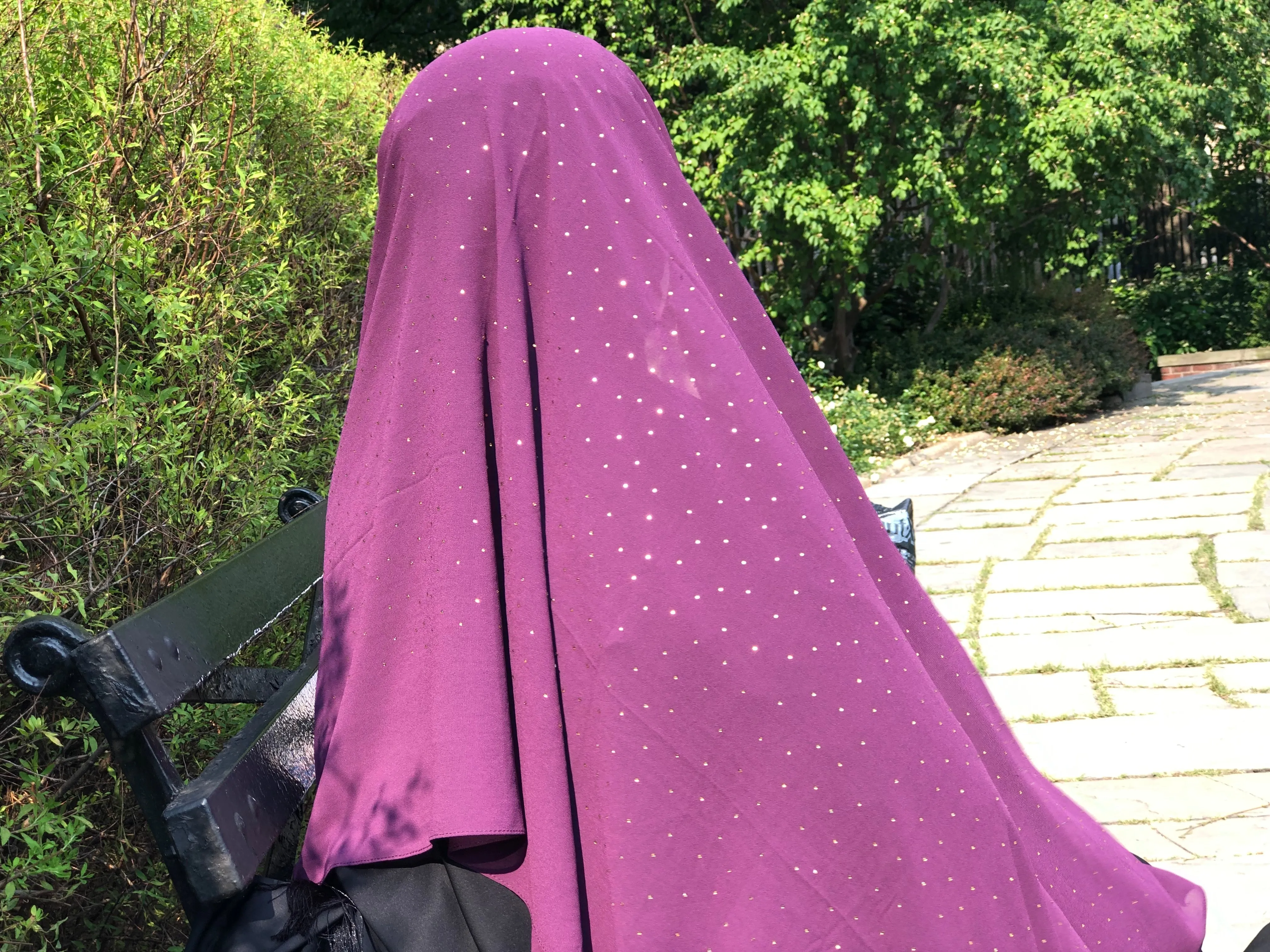 Chiffon with Rhinestone- Dark Purple