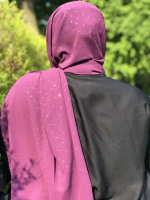 Chiffon with Rhinestone- Dark Purple