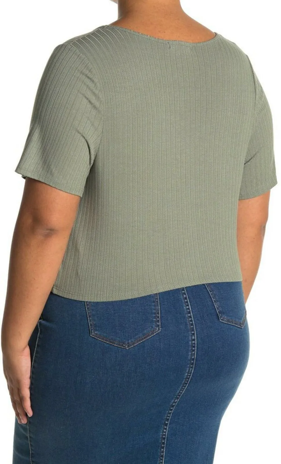 Curvy Sense Women's Plus Size Button Front Tie Hem Top
