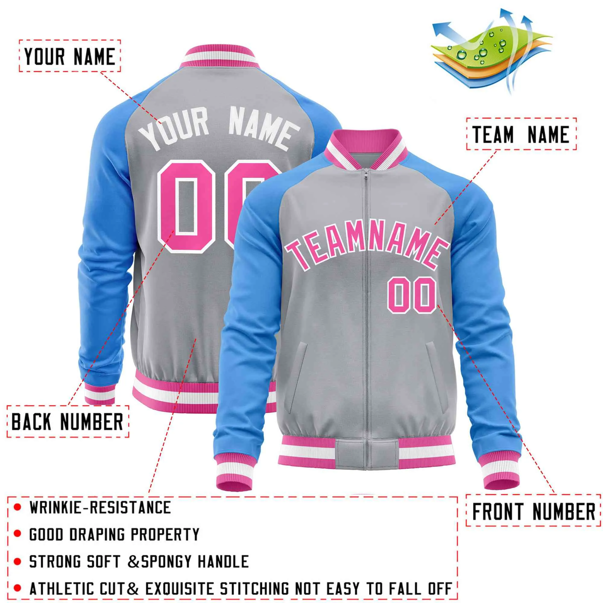 Custom Raglan Sleeves Fashion Varsity Jacket Causal Cotton Letterman Men's Baseball Bomber Jackets