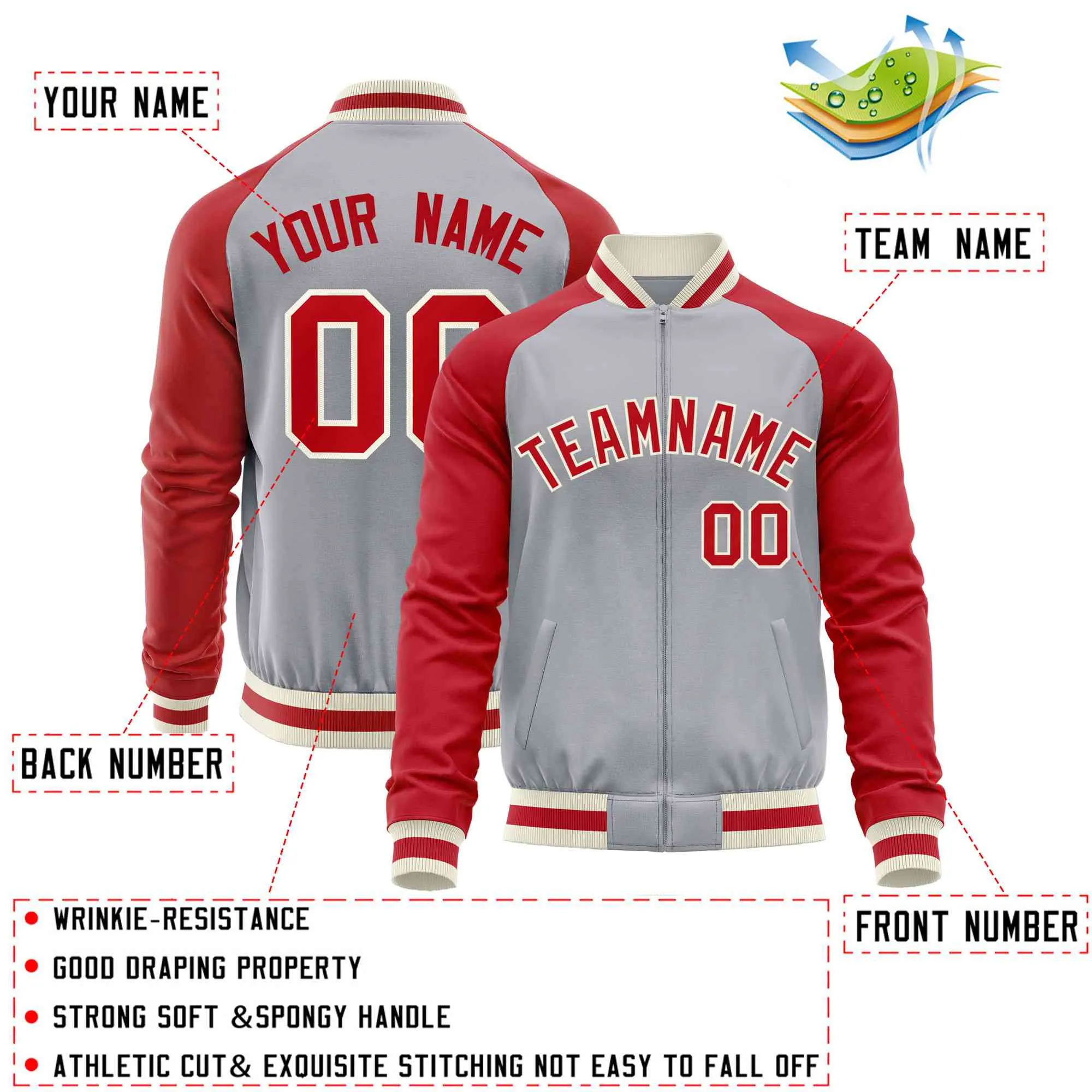 Custom Raglan Sleeves Fashion Varsity Jacket Causal Cotton Letterman Men's Baseball Bomber Jackets
