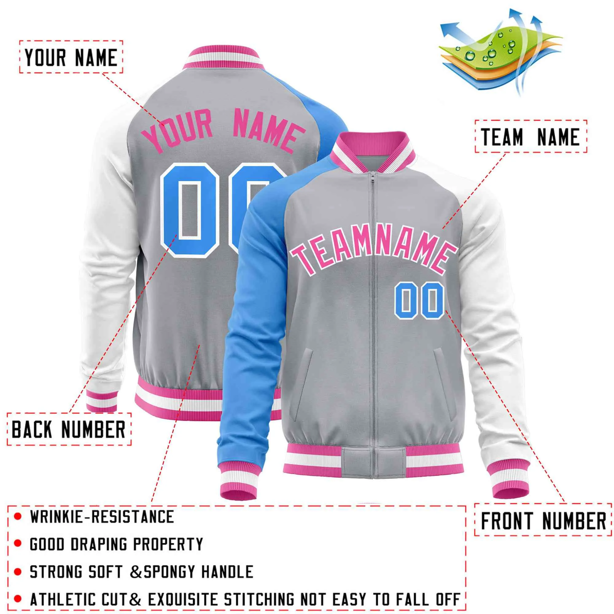 Custom Raglan Sleeves Fashion Varsity Jacket Causal Cotton Letterman Men's Baseball Bomber Jackets