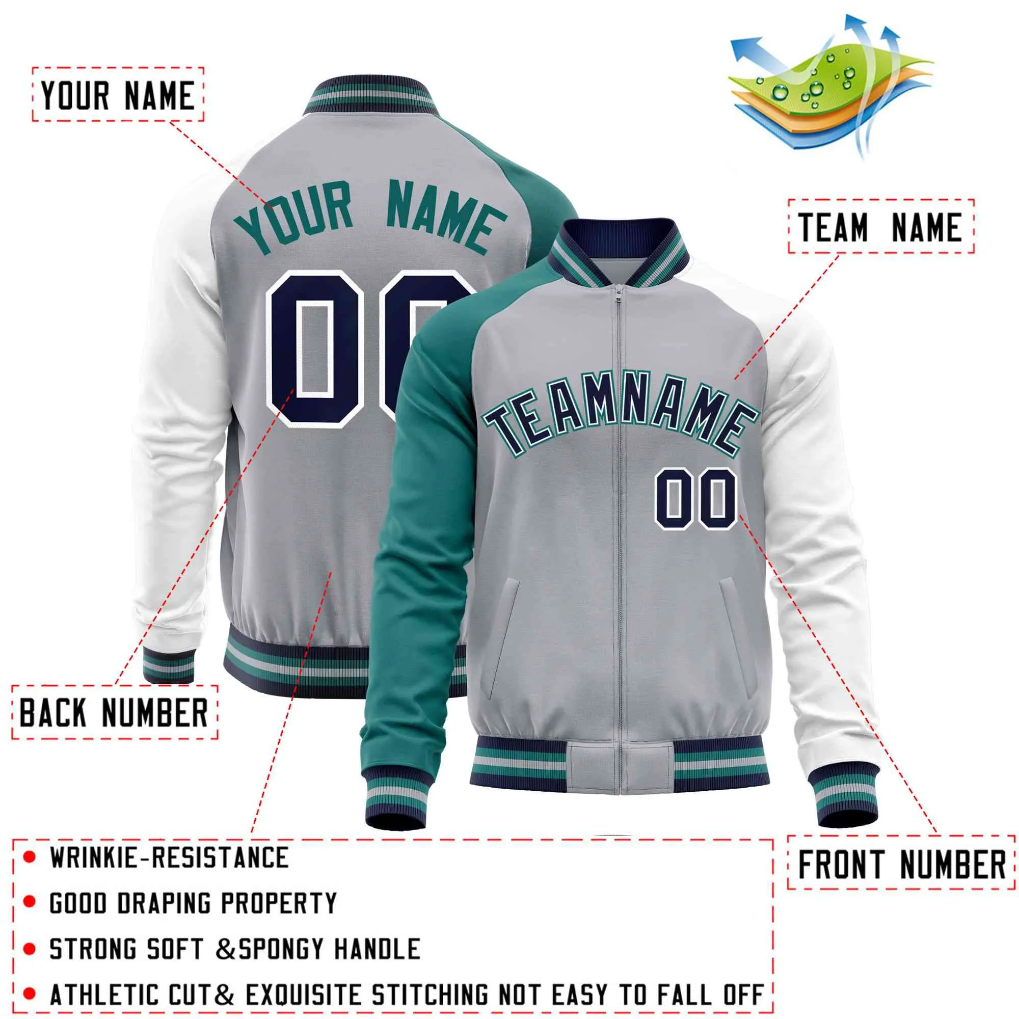 Custom Raglan Sleeves Fashion Varsity Jacket Causal Cotton Letterman Men's Baseball Bomber Jackets