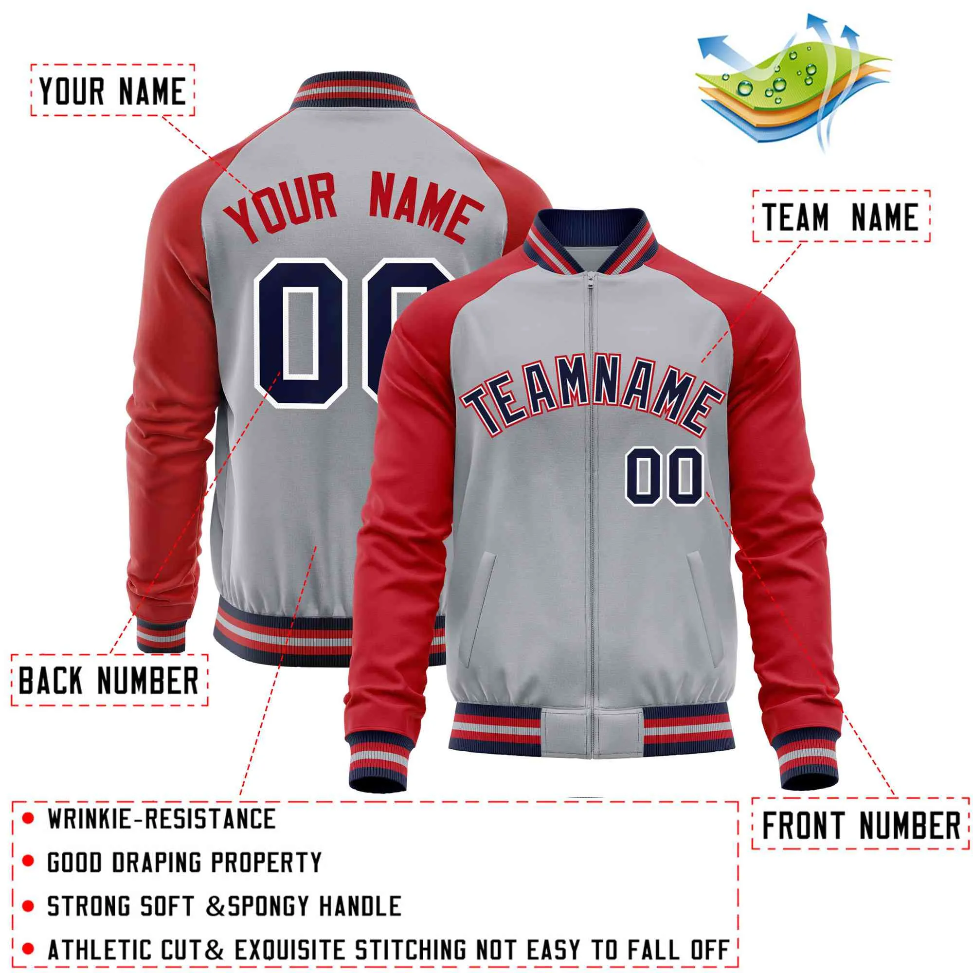 Custom Raglan Sleeves Fashion Varsity Jacket Causal Cotton Letterman Men's Baseball Bomber Jackets