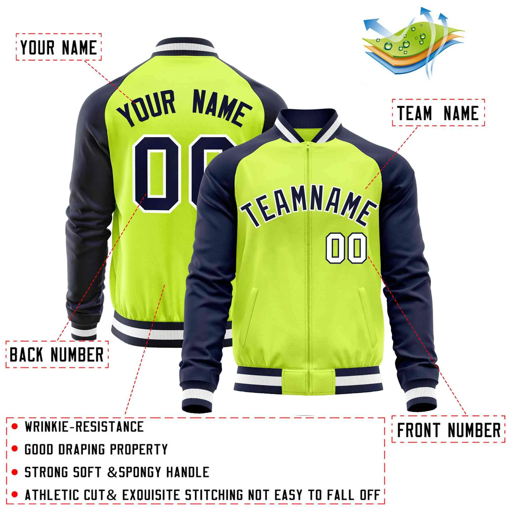 Custom Raglan Sleeves Fashion Varsity Jacket Causal Cotton Letterman Men's Baseball Bomber Jackets