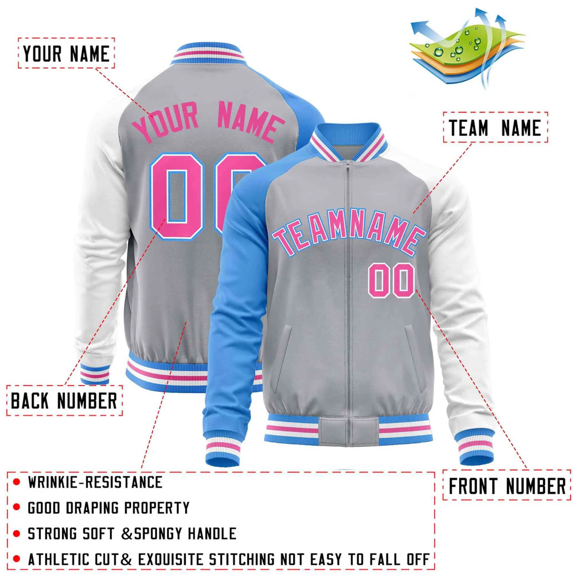Custom Raglan Sleeves Fashion Varsity Jacket Causal Cotton Letterman Men's Baseball Bomber Jackets