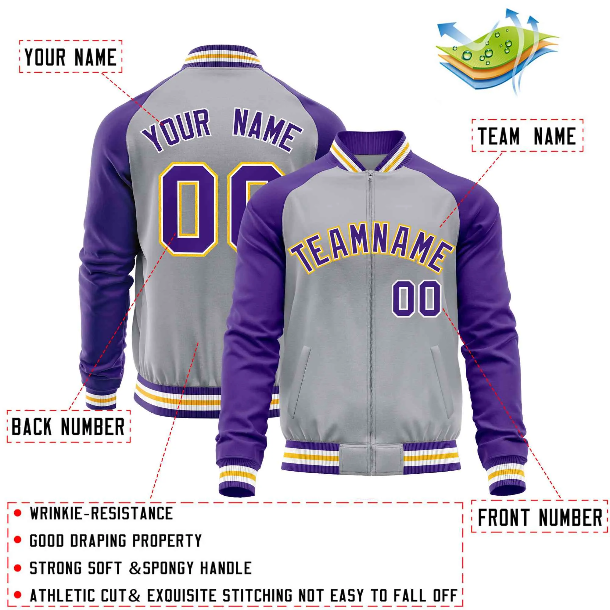 Custom Raglan Sleeves Fashion Varsity Jacket Causal Cotton Letterman Men's Baseball Bomber Jackets