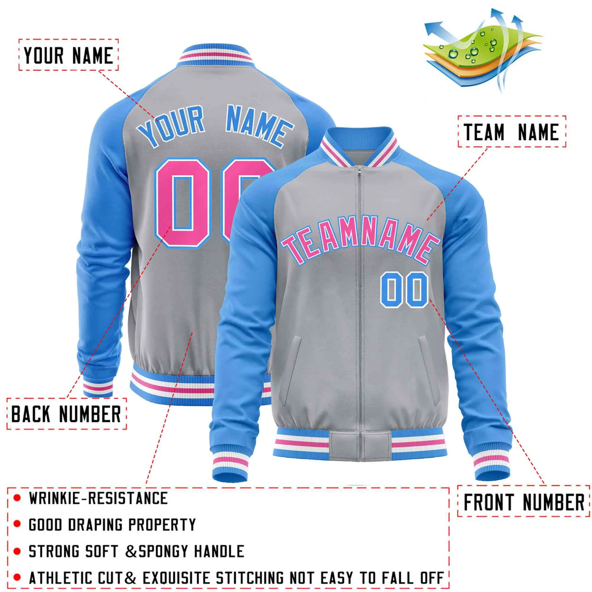 Custom Raglan Sleeves Fashion Varsity Jacket Causal Cotton Letterman Men's Baseball Bomber Jackets