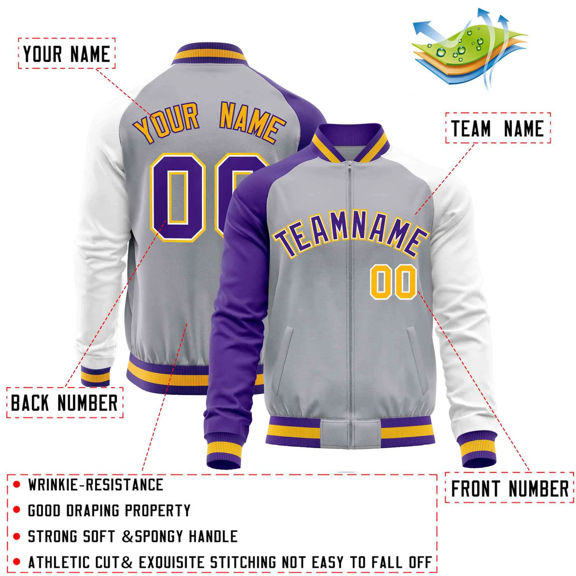 Custom Raglan Sleeves Fashion Varsity Jacket Causal Cotton Letterman Men's Baseball Bomber Jackets