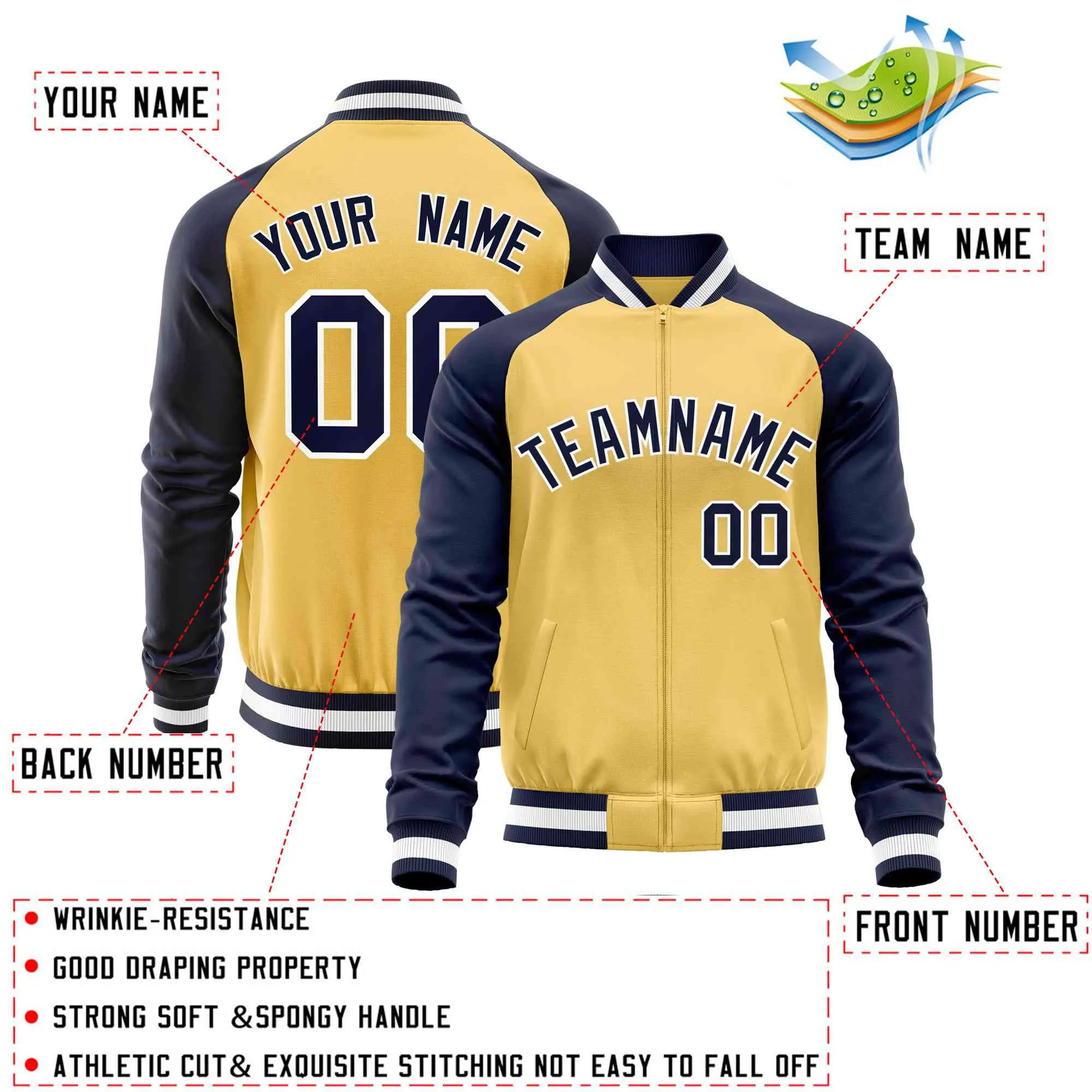 Custom Raglan Sleeves Fashion Varsity Jacket Causal Cotton Letterman Men's Baseball Bomber Jackets