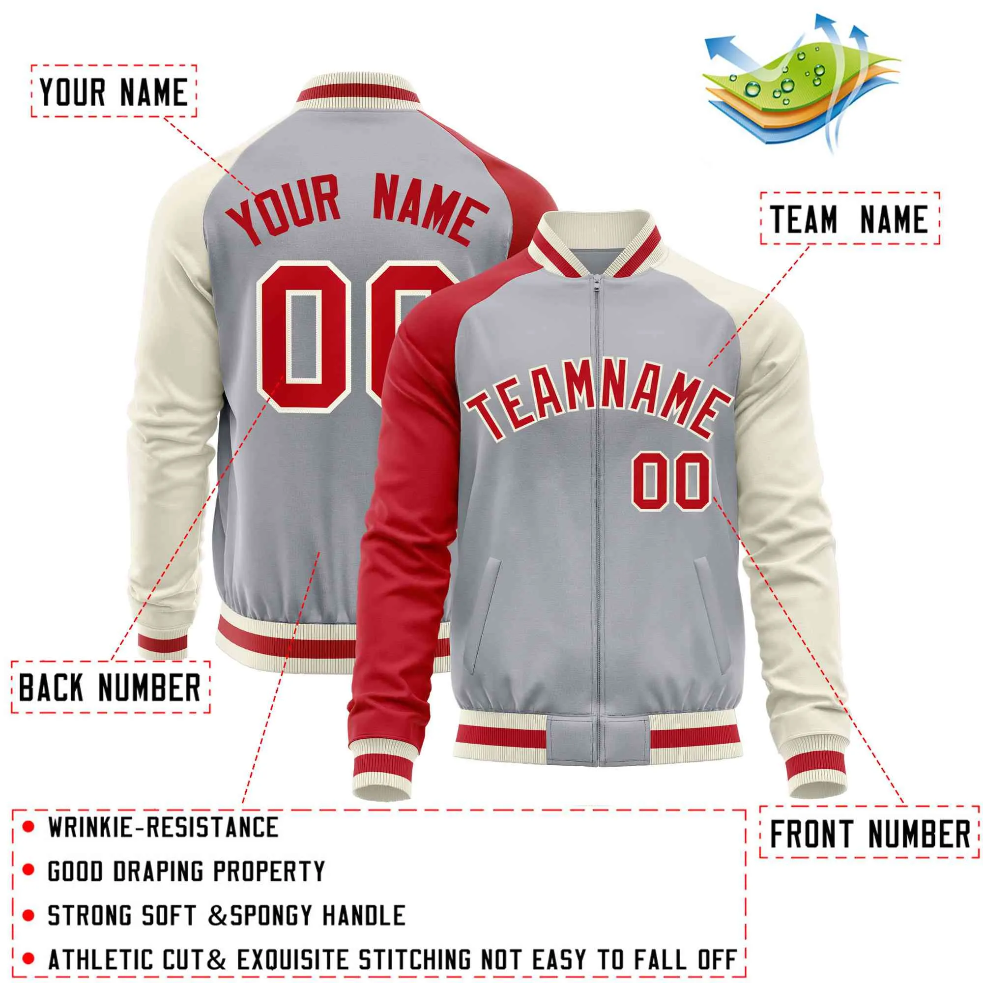 Custom Raglan Sleeves Fashion Varsity Jacket Causal Cotton Letterman Men's Baseball Bomber Jackets