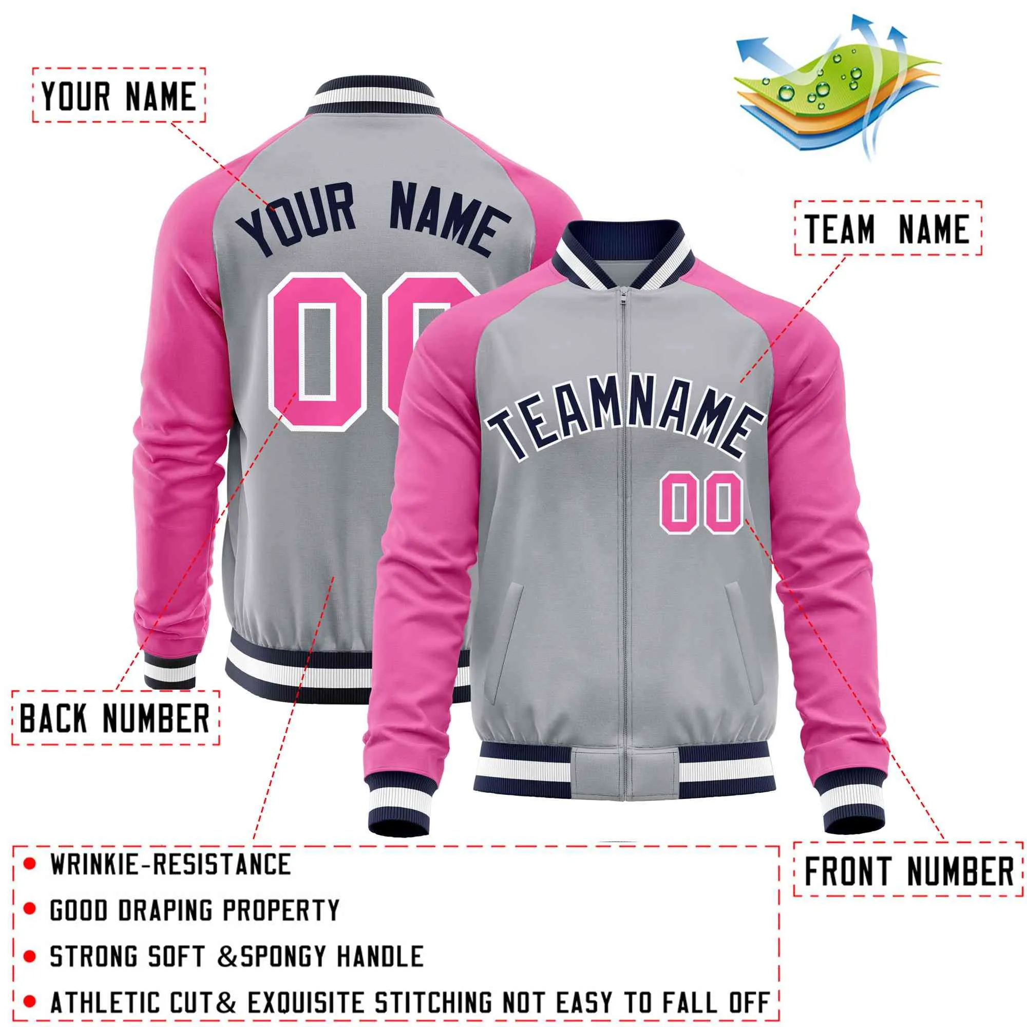 Custom Raglan Sleeves Fashion Varsity Jacket Causal Cotton Letterman Men's Baseball Bomber Jackets