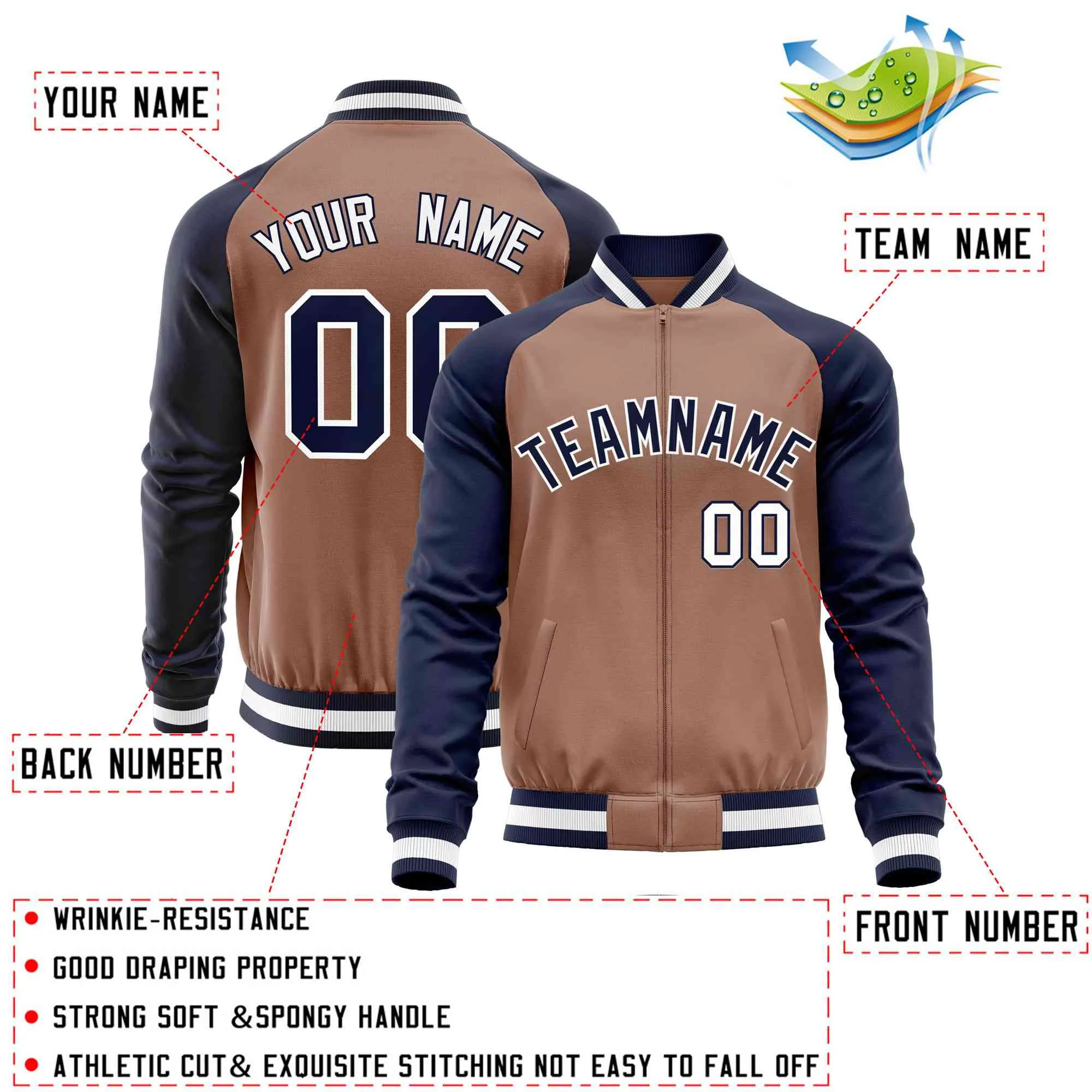 Custom Raglan Sleeves Fashion Varsity Jacket Fashion Cotton Coat Letterman Men's Baseball Bomber Jackets