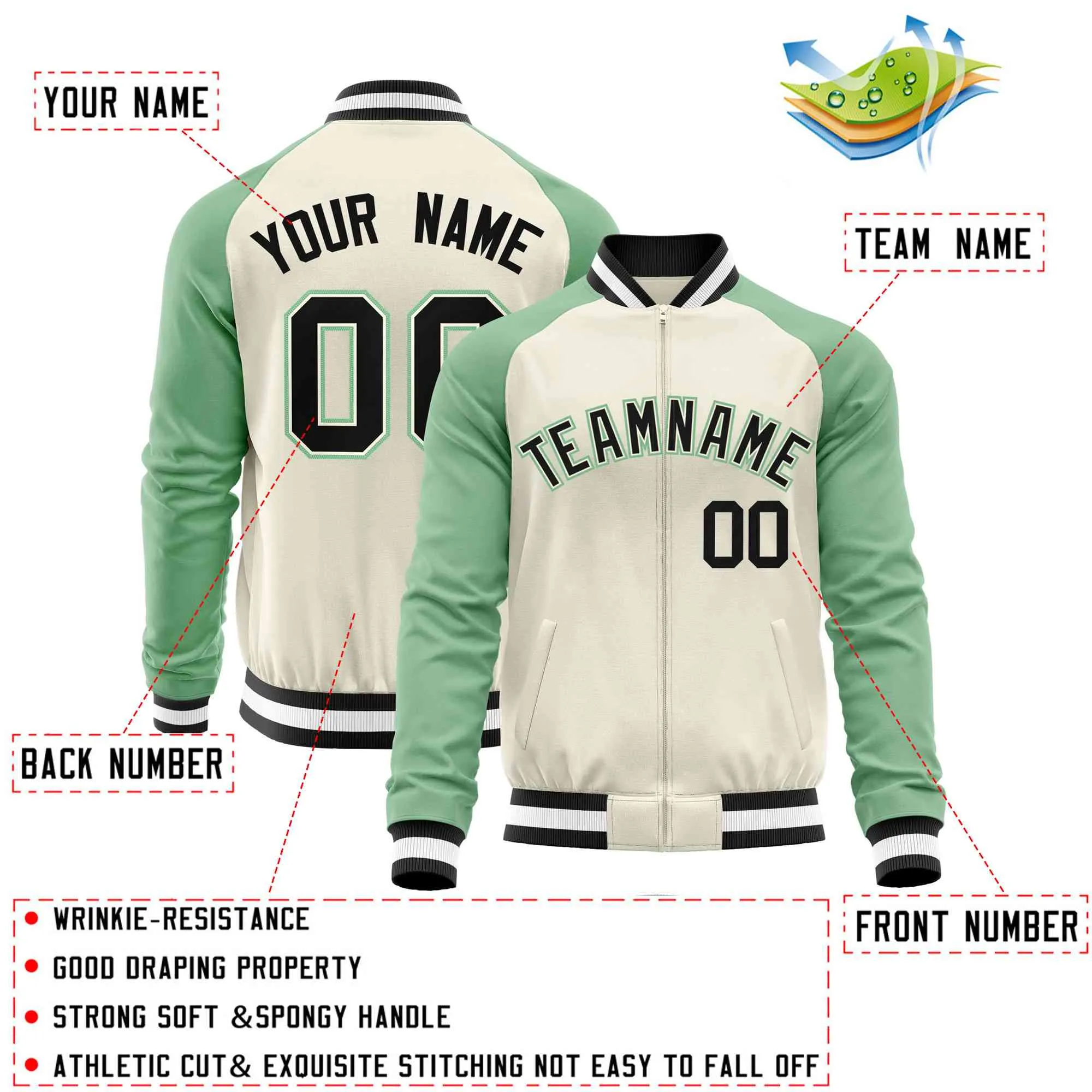 Custom Raglan Sleeves Fashion Varsity Jacket Fashion Cotton Coat Letterman Men's Baseball Bomber Jackets