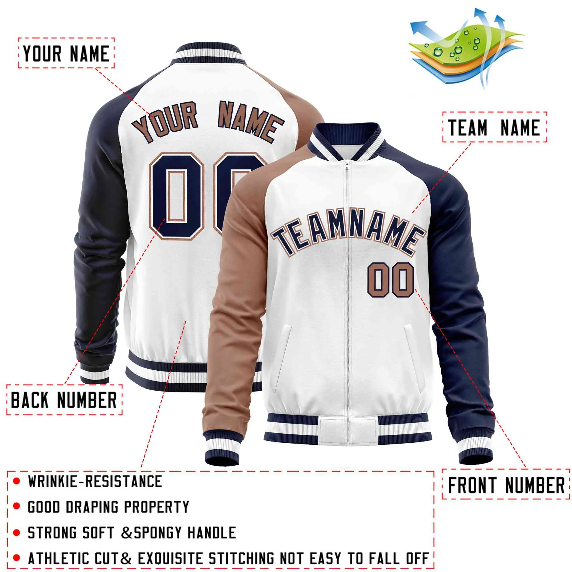 Custom Raglan Sleeves Fashion Varsity Jacket Fashion Cotton Coat Letterman Men's Baseball Bomber Jackets