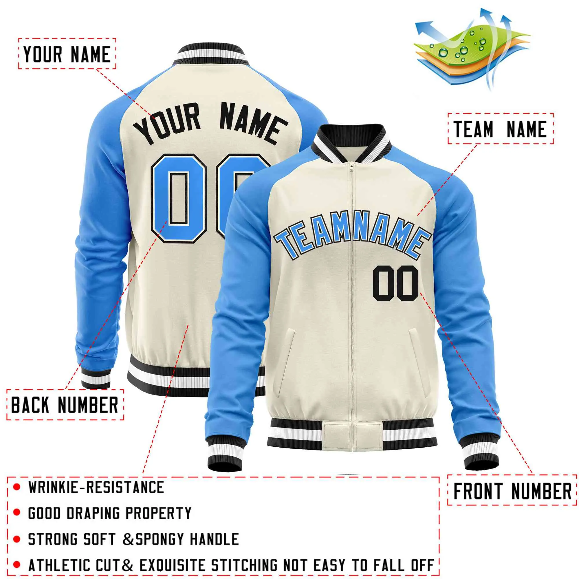 Custom Raglan Sleeves Fashion Varsity Jacket Fashion Cotton Coat Letterman Men's Baseball Bomber Jackets