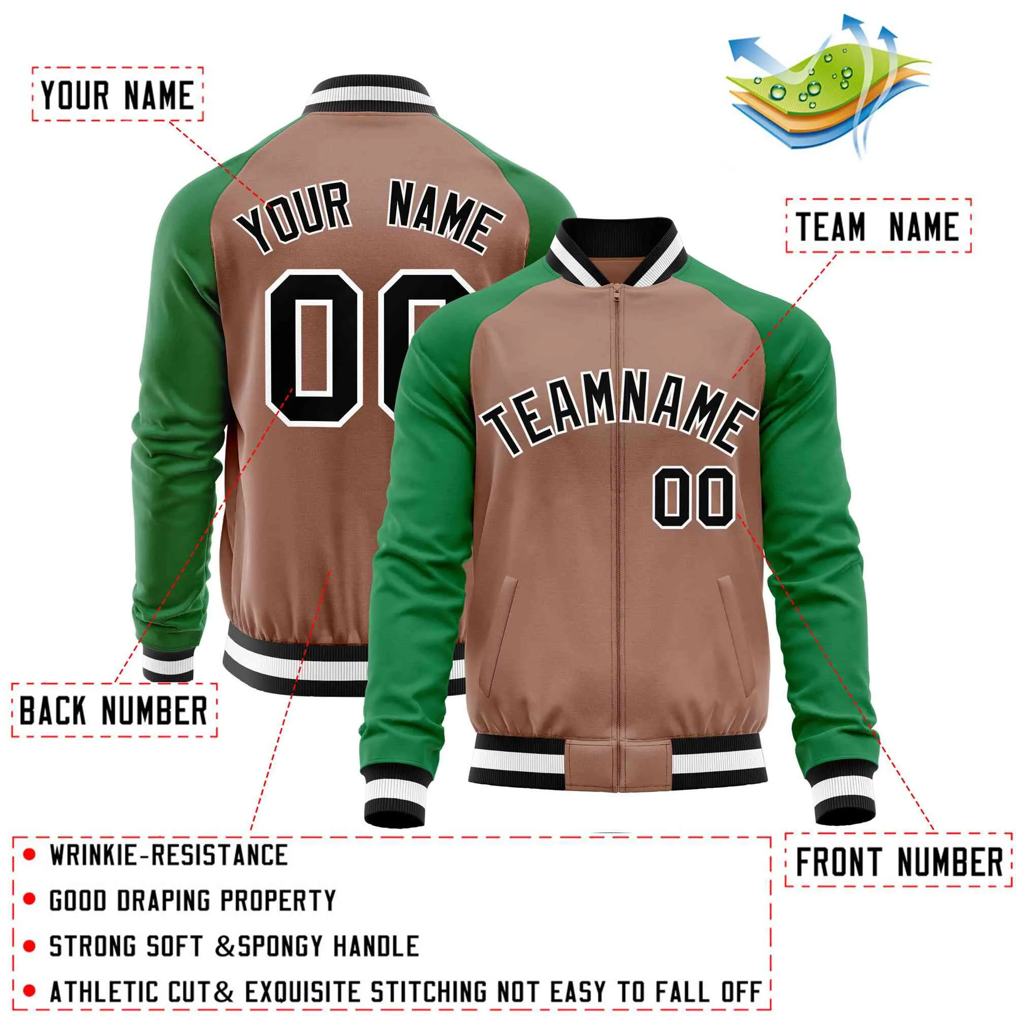 Custom Raglan Sleeves Fashion Varsity Jacket Fashion Cotton Coat Letterman Men's Baseball Bomber Jackets