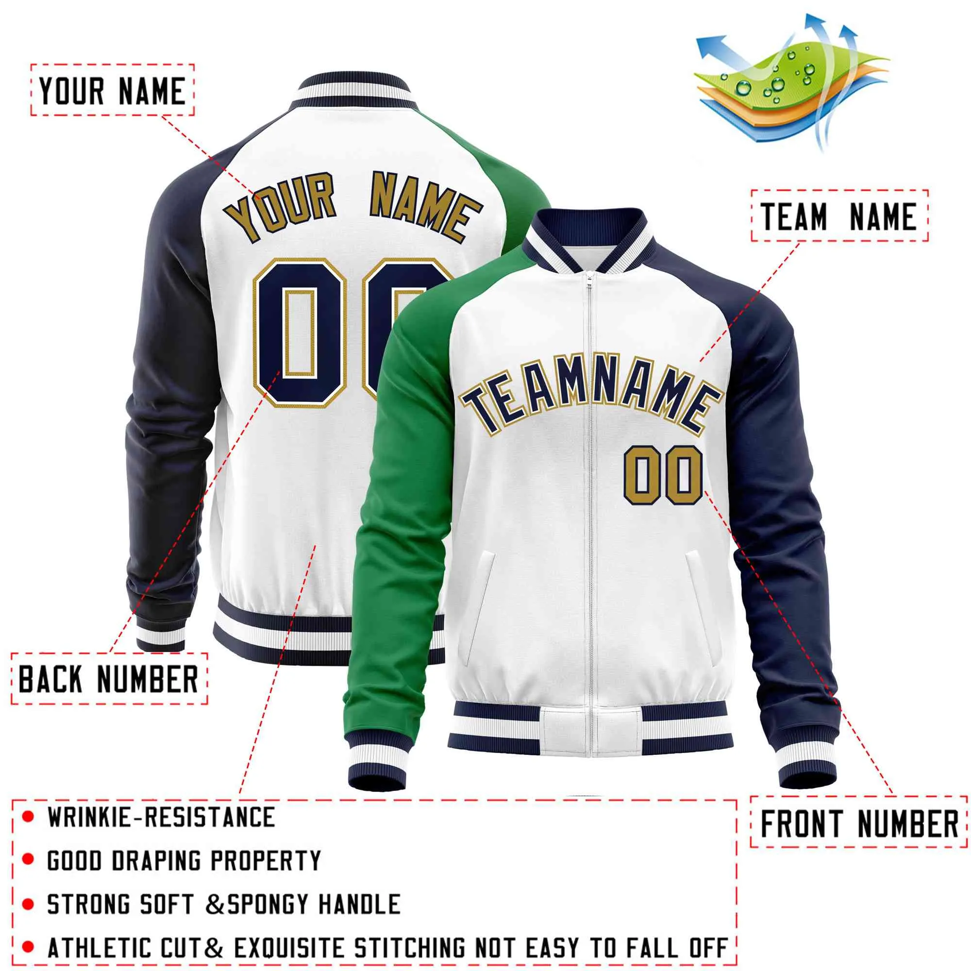 Custom Raglan Sleeves Fashion Varsity Jacket Fashion Cotton Coat Letterman Men's Baseball Bomber Jackets