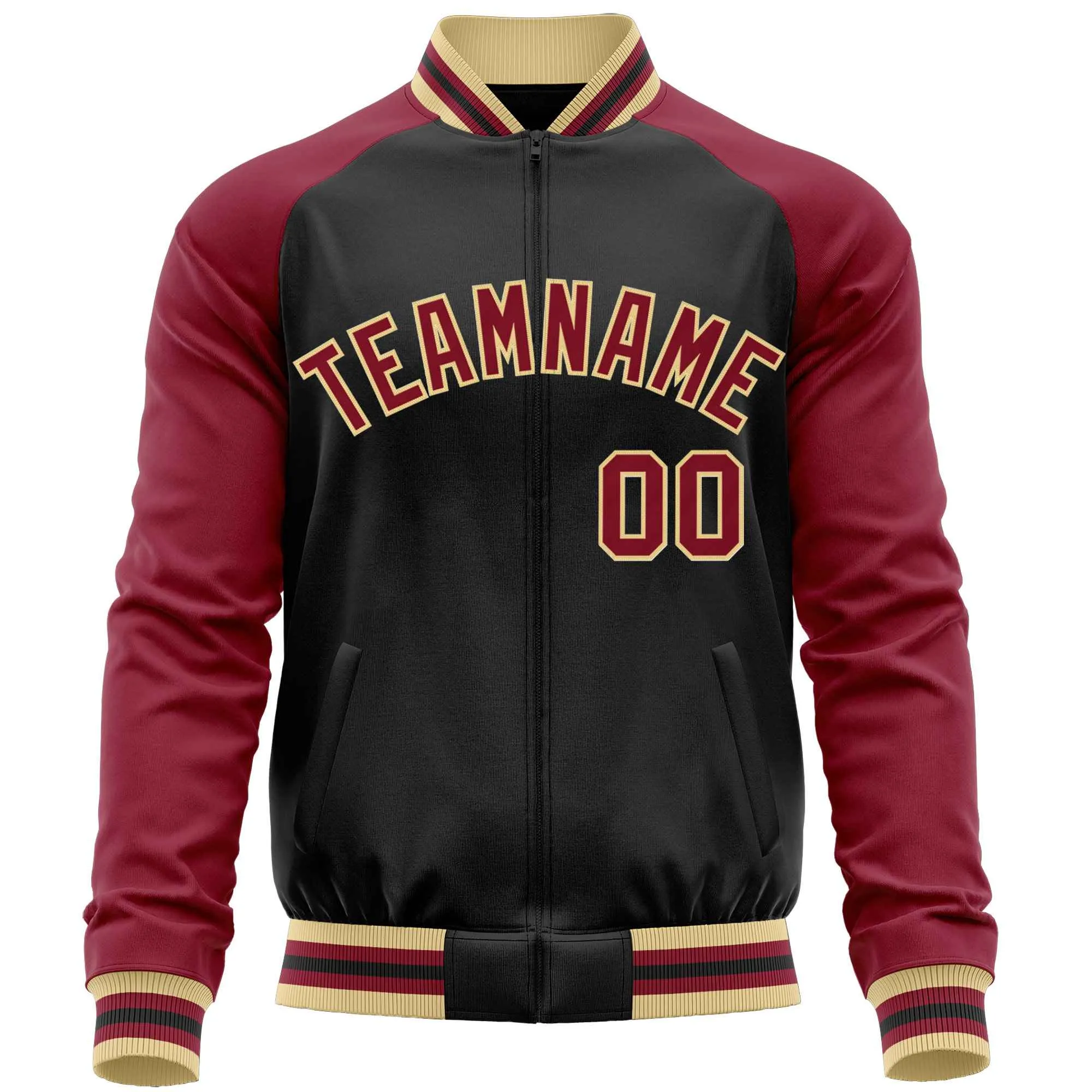 Custom Raglan Sleeves Men's Fashion Varsity Jacket Causal Cotton Letterman Baseball Bomber Jackets