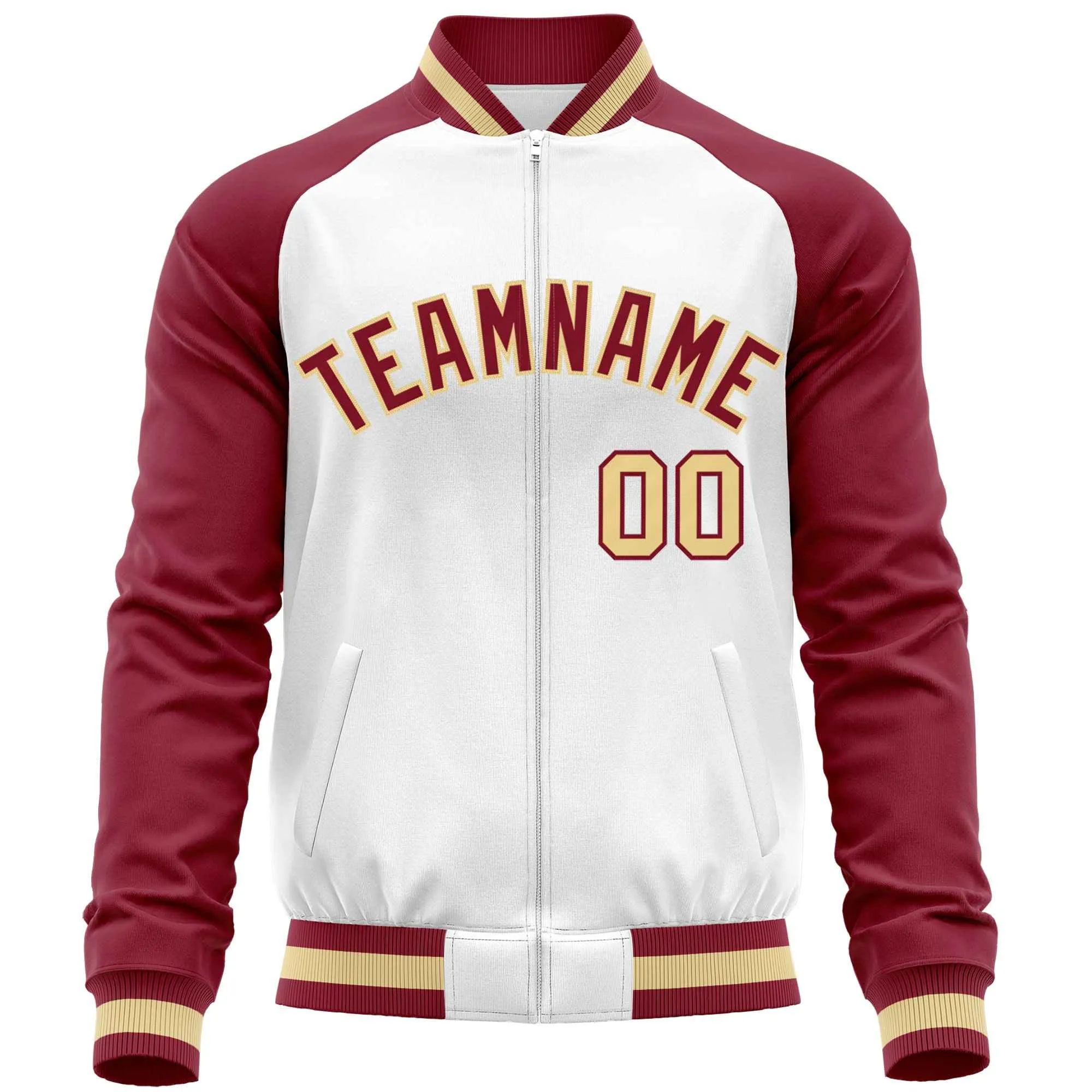 Custom Raglan Sleeves Men's Fashion Varsity Jacket Causal Cotton Letterman Baseball Bomber Jackets