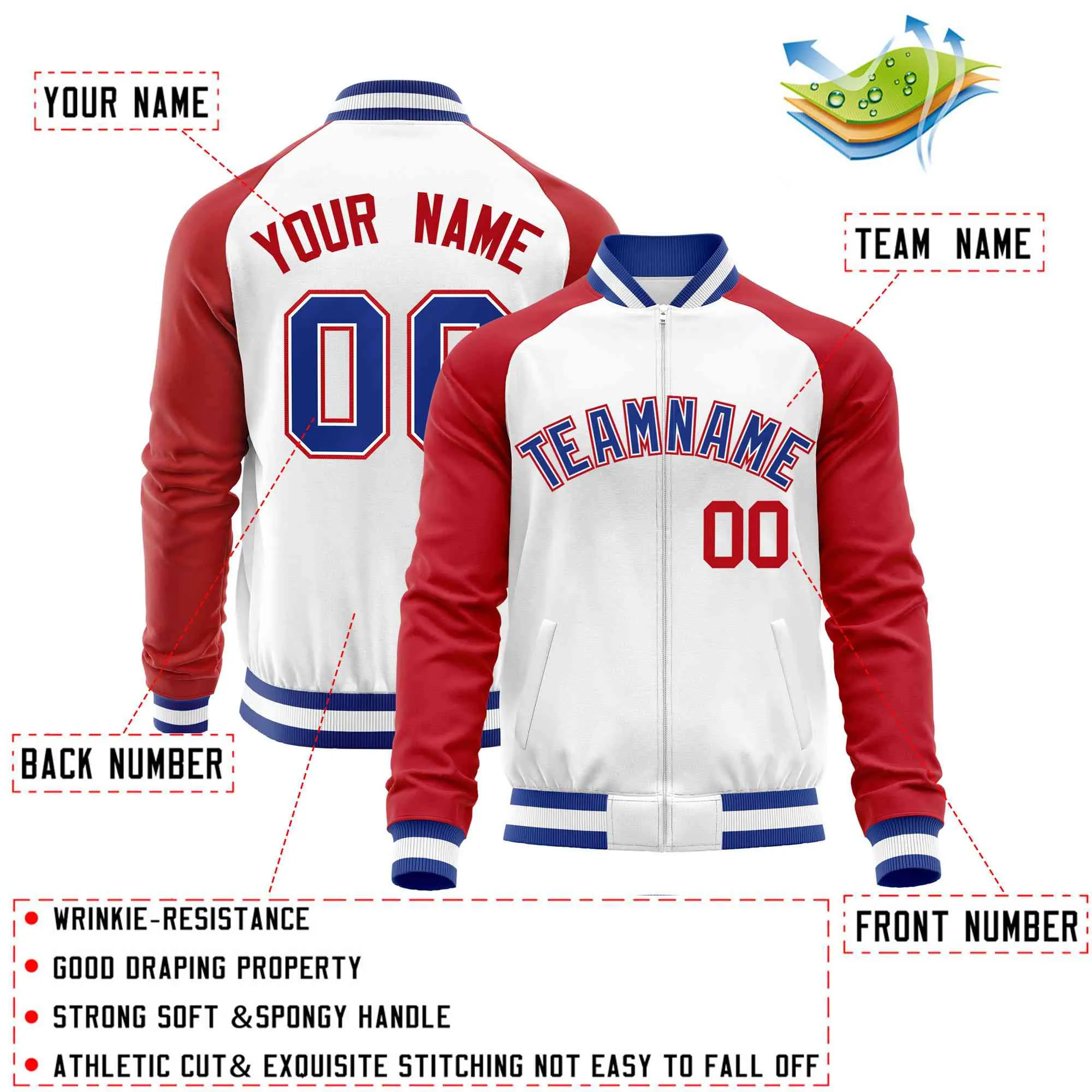 Custom Raglan Sleeves Men's Fashion Varsity Jacket Causal Cotton Letterman Baseball Bomber Jackets