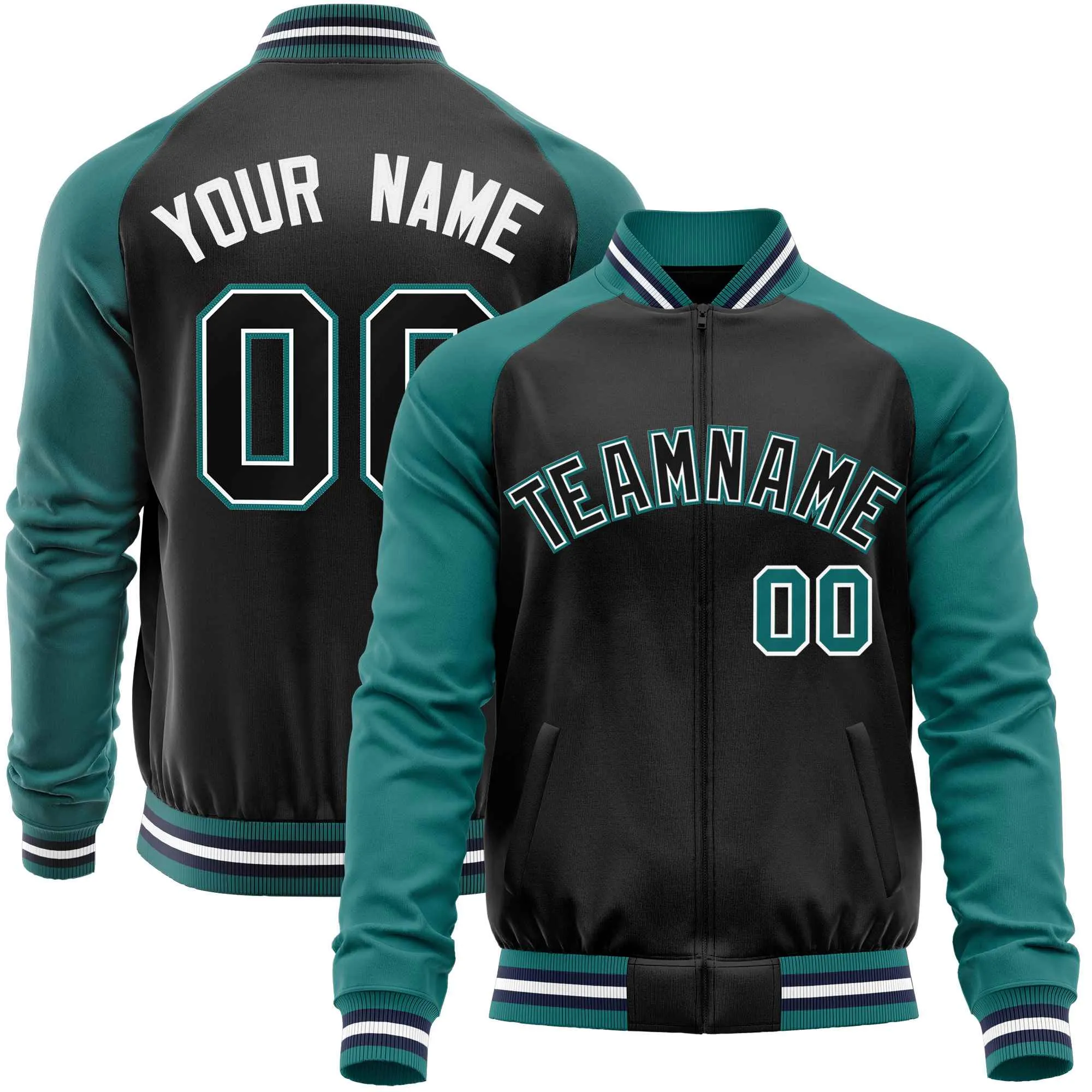 Custom Raglan Sleeves Men's Fashion Varsity Jacket Causal Cotton Letterman Baseball Bomber Jackets