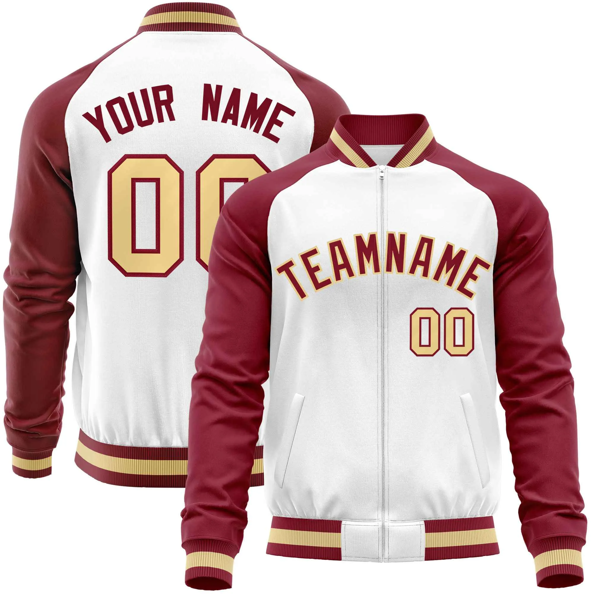 Custom Raglan Sleeves Men's Fashion Varsity Jacket Causal Cotton Letterman Baseball Bomber Jackets
