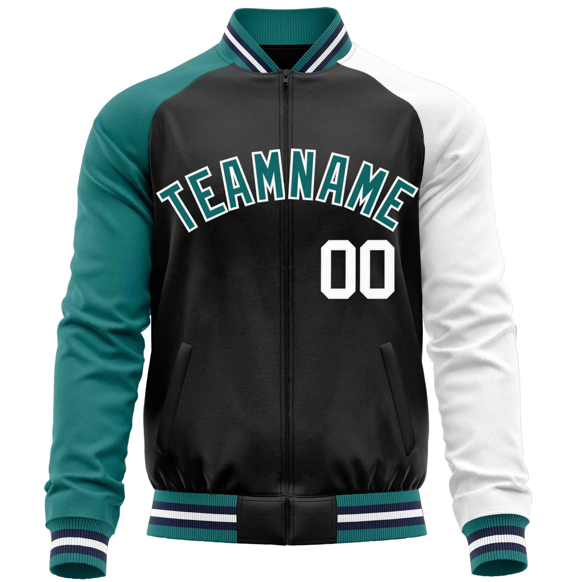 Custom Raglan Sleeves Men's Fashion Varsity Jacket Causal Cotton Letterman Baseball Bomber Jackets