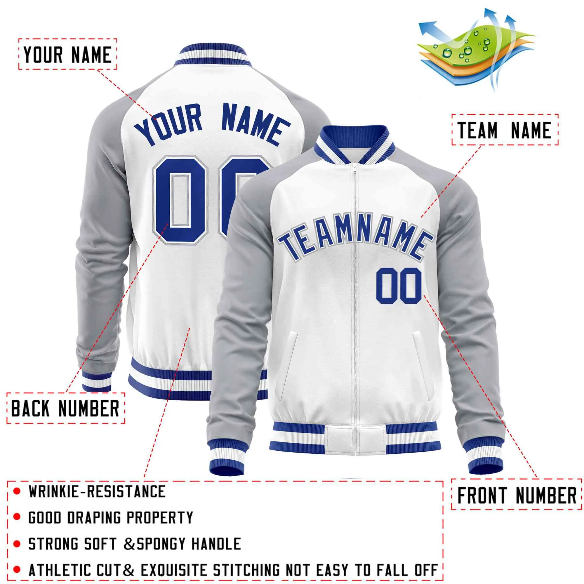 Custom Raglan Sleeves Men's Fashion Varsity Jacket Causal Cotton Letterman Baseball Bomber Jackets