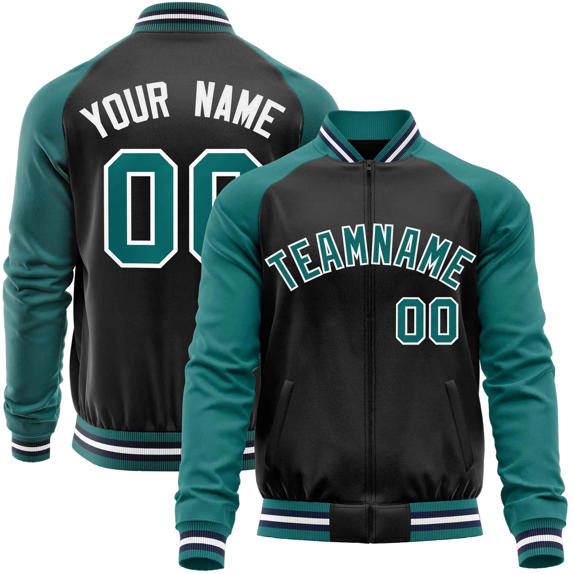 Custom Raglan Sleeves Men's Fashion Varsity Jacket Causal Cotton Letterman Baseball Bomber Jackets