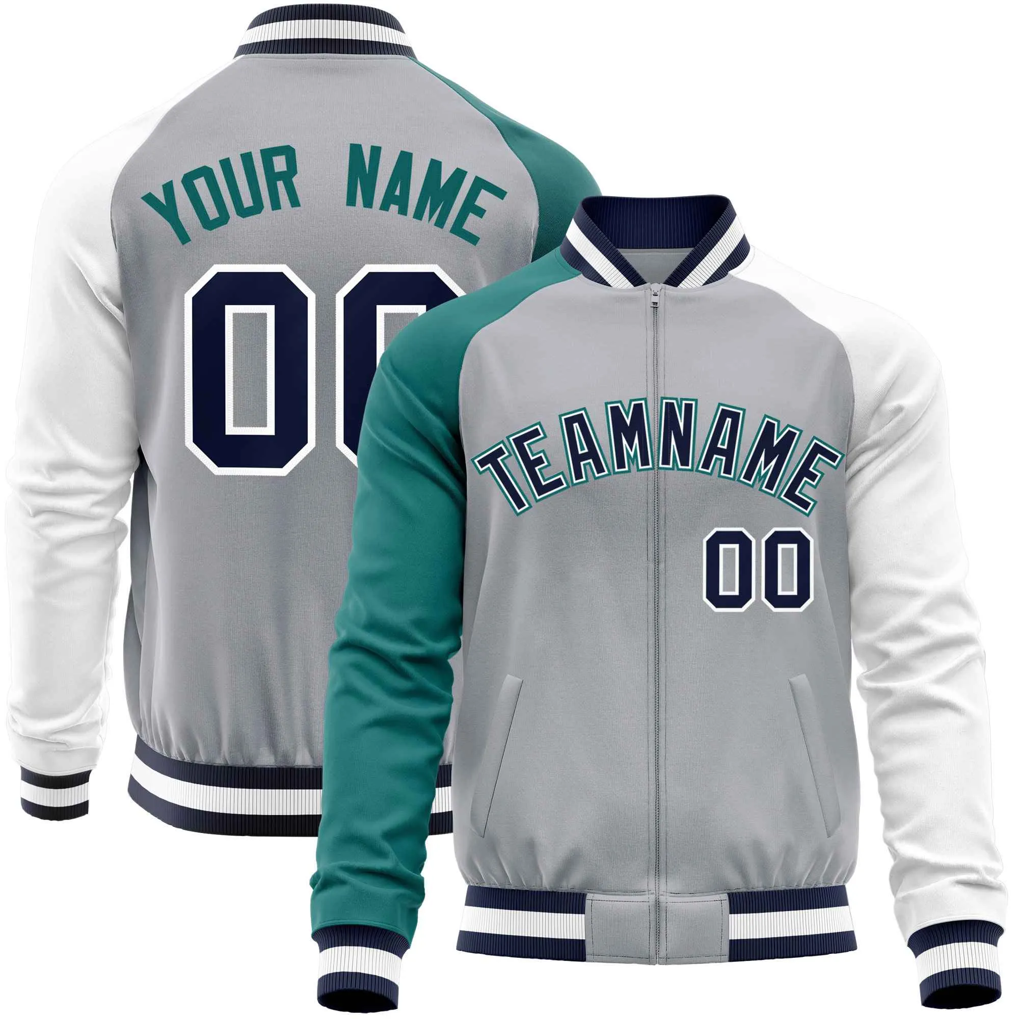 Custom Raglan Sleeves Men's Fashion Varsity Jacket Causal Cotton Letterman Baseball Bomber Jackets