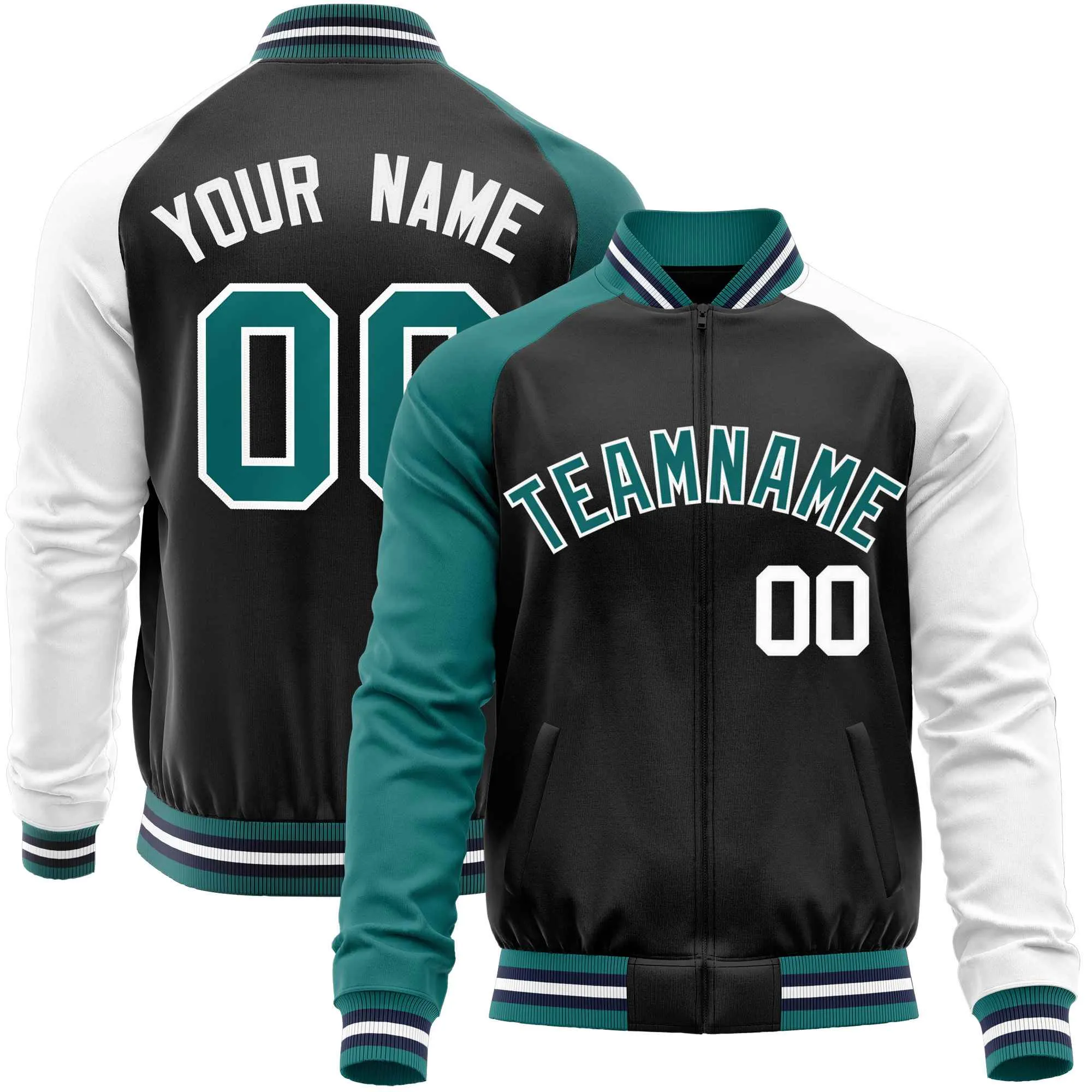 Custom Raglan Sleeves Men's Fashion Varsity Jacket Causal Cotton Letterman Baseball Bomber Jackets