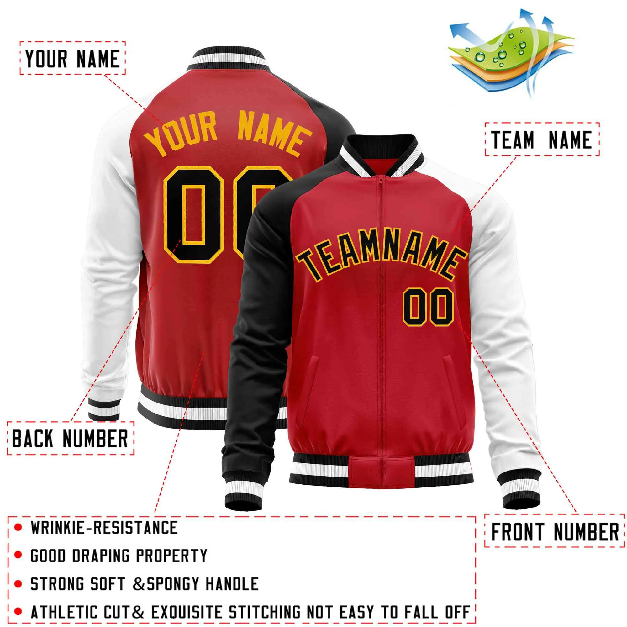 Custom Raglan Sleeves Men's Fashion Varsity Jacket Causal Cotton Letterman Baseball Bomber Jackets
