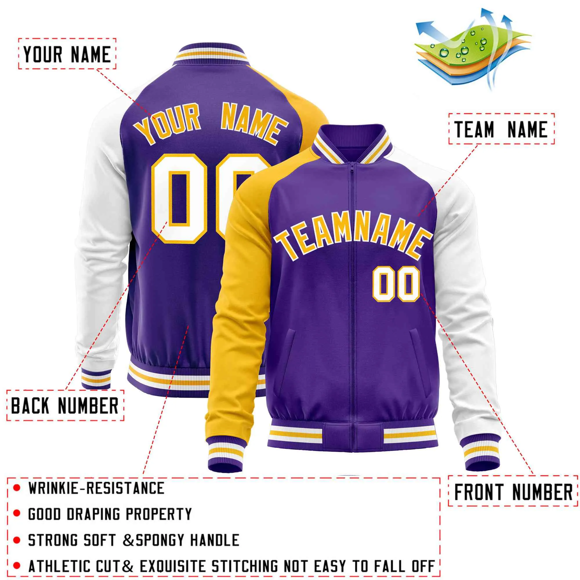 Custom Raglan Sleeves Men's Fashion Varsity Jacket Causal Slim Fit Cotton Letterman Baseball Bomber Jackets