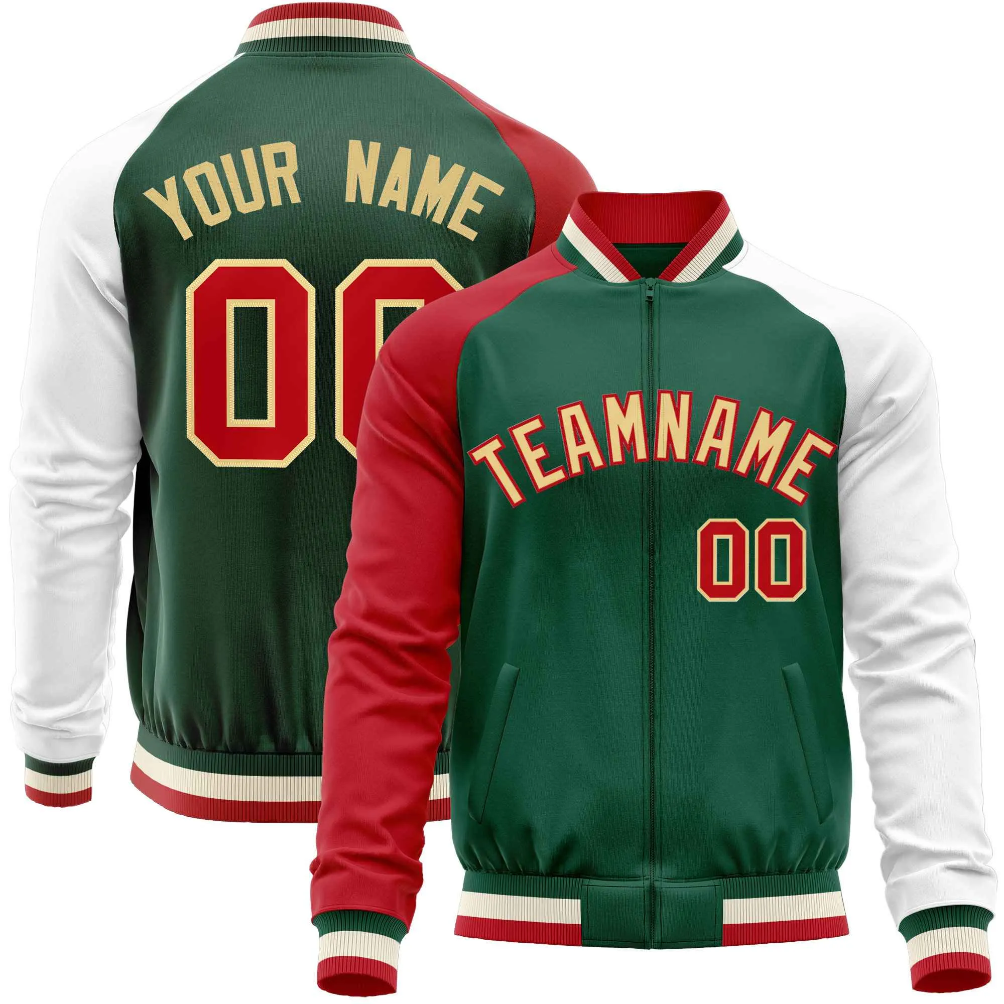 Custom Raglan Sleeves Men's Fashion Varsity Jacket Causal Slim Fit Cotton Letterman Baseball Bomber Jackets
