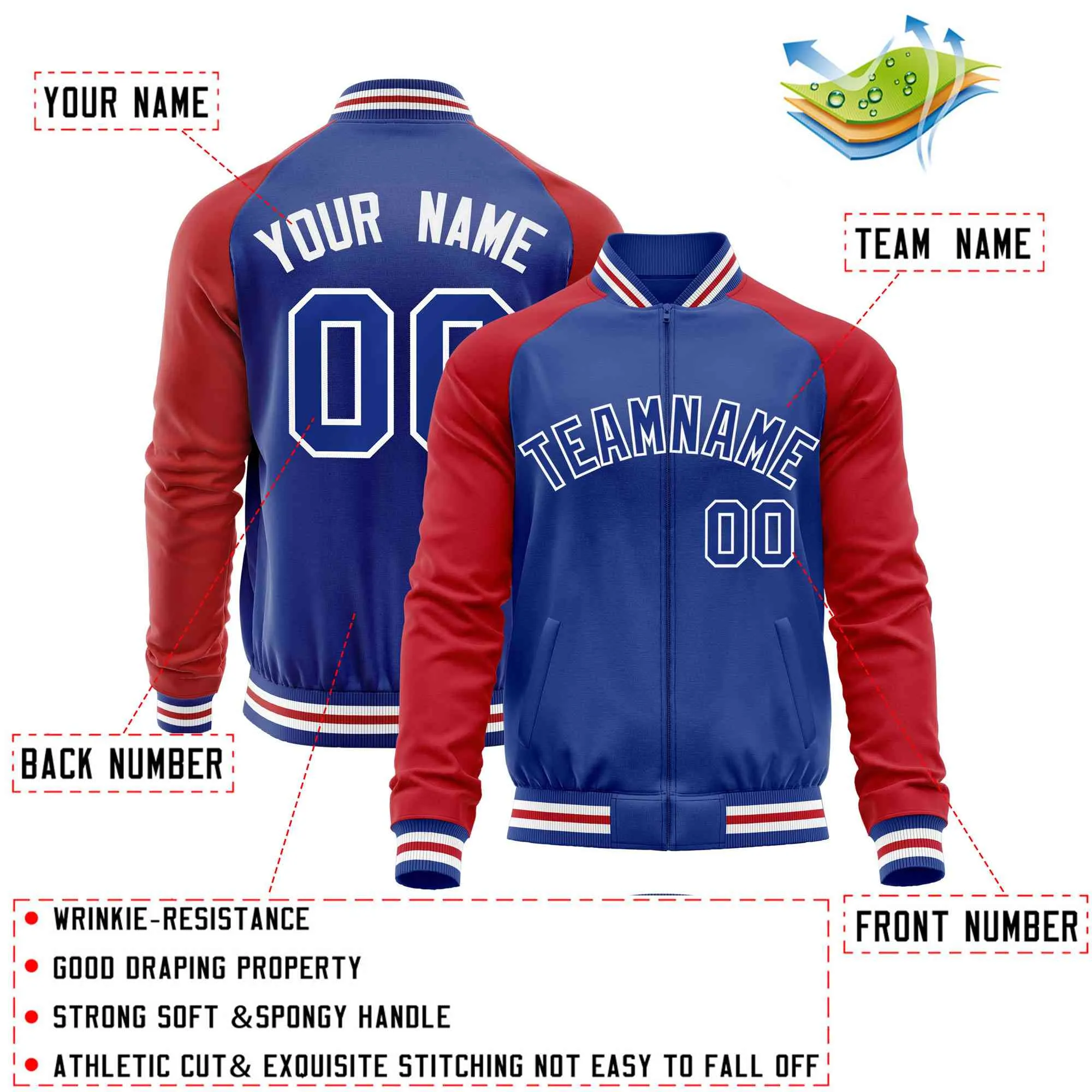 Custom Raglan Sleeves Men's Fashion Varsity Jacket Causal Slim Fit Cotton Letterman Baseball Bomber Jackets
