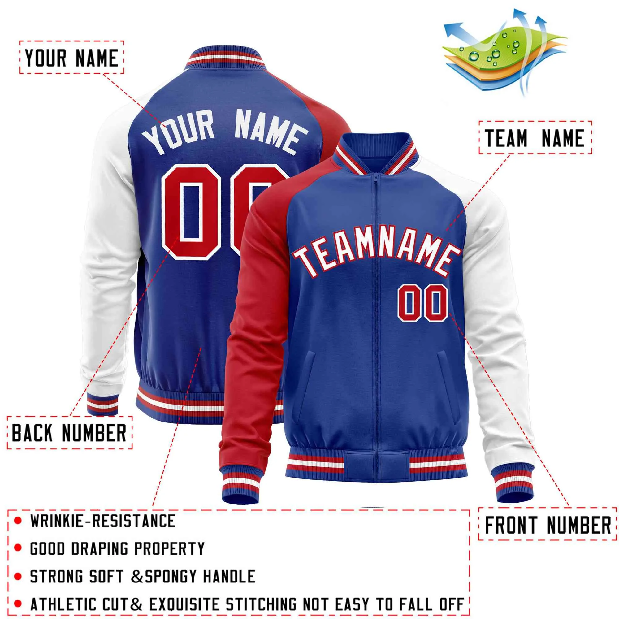 Custom Raglan Sleeves Men's Fashion Varsity Jacket Causal Slim Fit Cotton Letterman Baseball Bomber Jackets