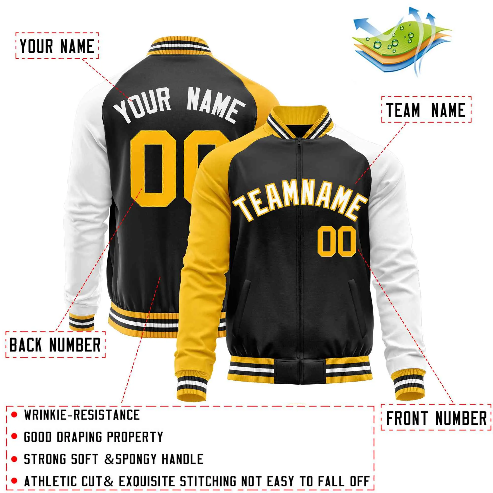 Custom Raglan Sleeves Men's Fashion Varsity Jacket Causal Slim Fit Cotton Letterman Baseball Bomber Jackets