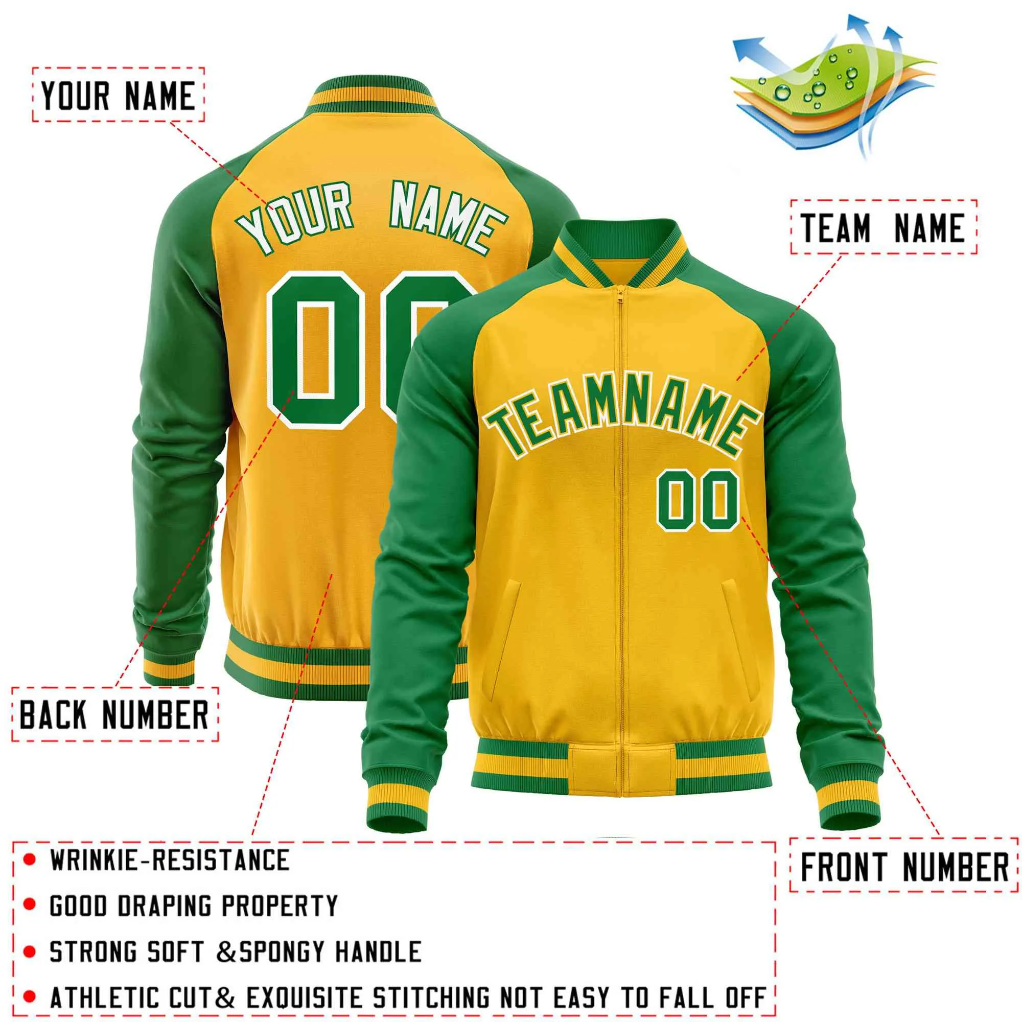 Custom Raglan Sleeves Men's Fashion Varsity Jacket Causal Slim Fit Cotton Letterman Baseball Bomber Jackets