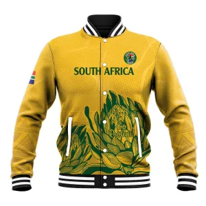 Custom South Africa Cricket Baseball Jacket 2024 African Pattern Go Proteas LT14