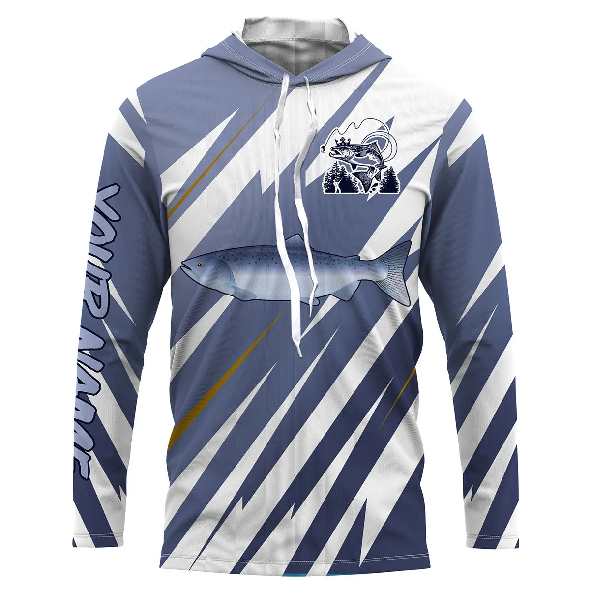 Customized Chinook Salmon fishing shirts, long sleeve performance fishing shirts TTS0104