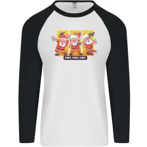 Dancing Santa Funny Christmas Dance Xmas Mens L/S Baseball T-Shirt