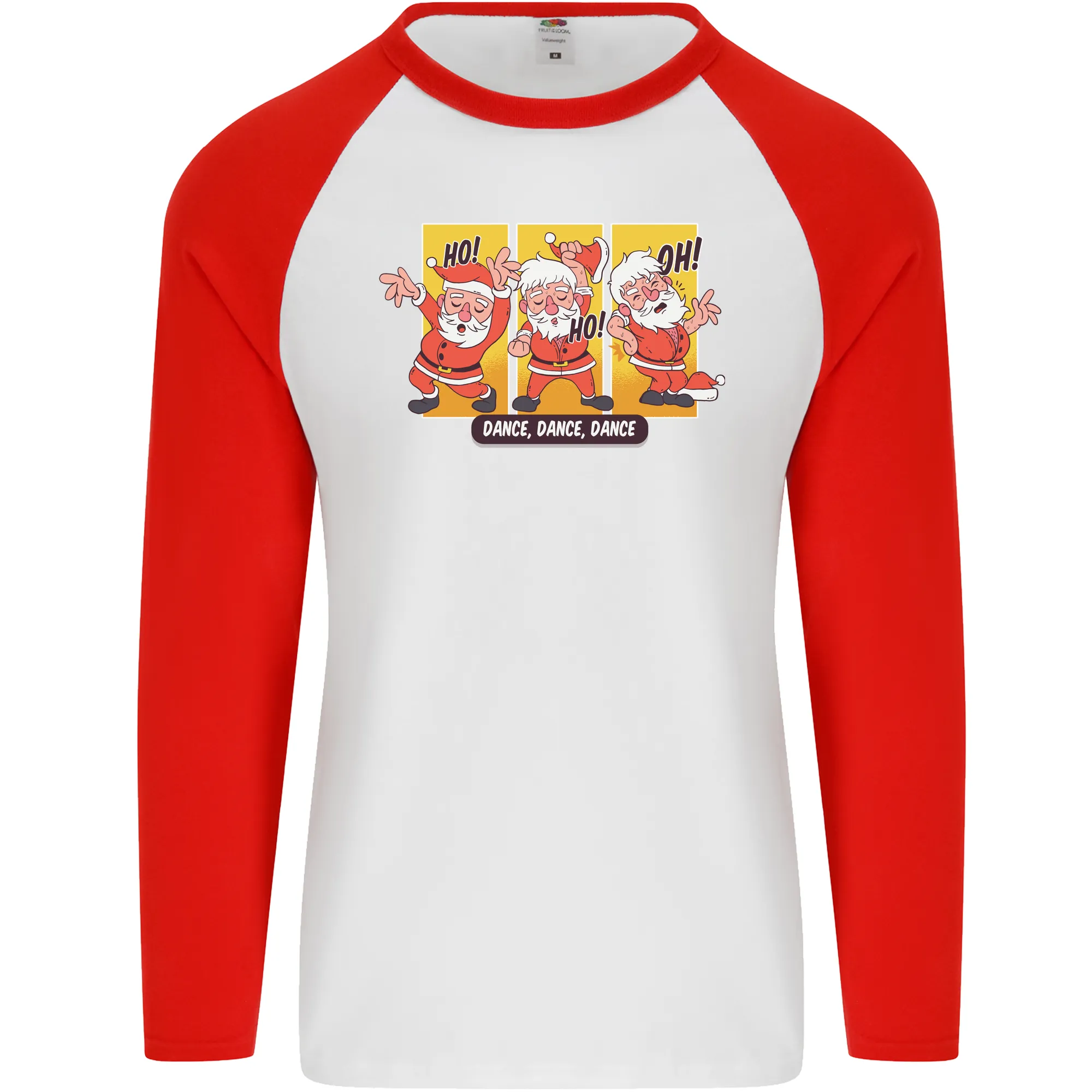 Dancing Santa Funny Christmas Dance Xmas Mens L/S Baseball T-Shirt