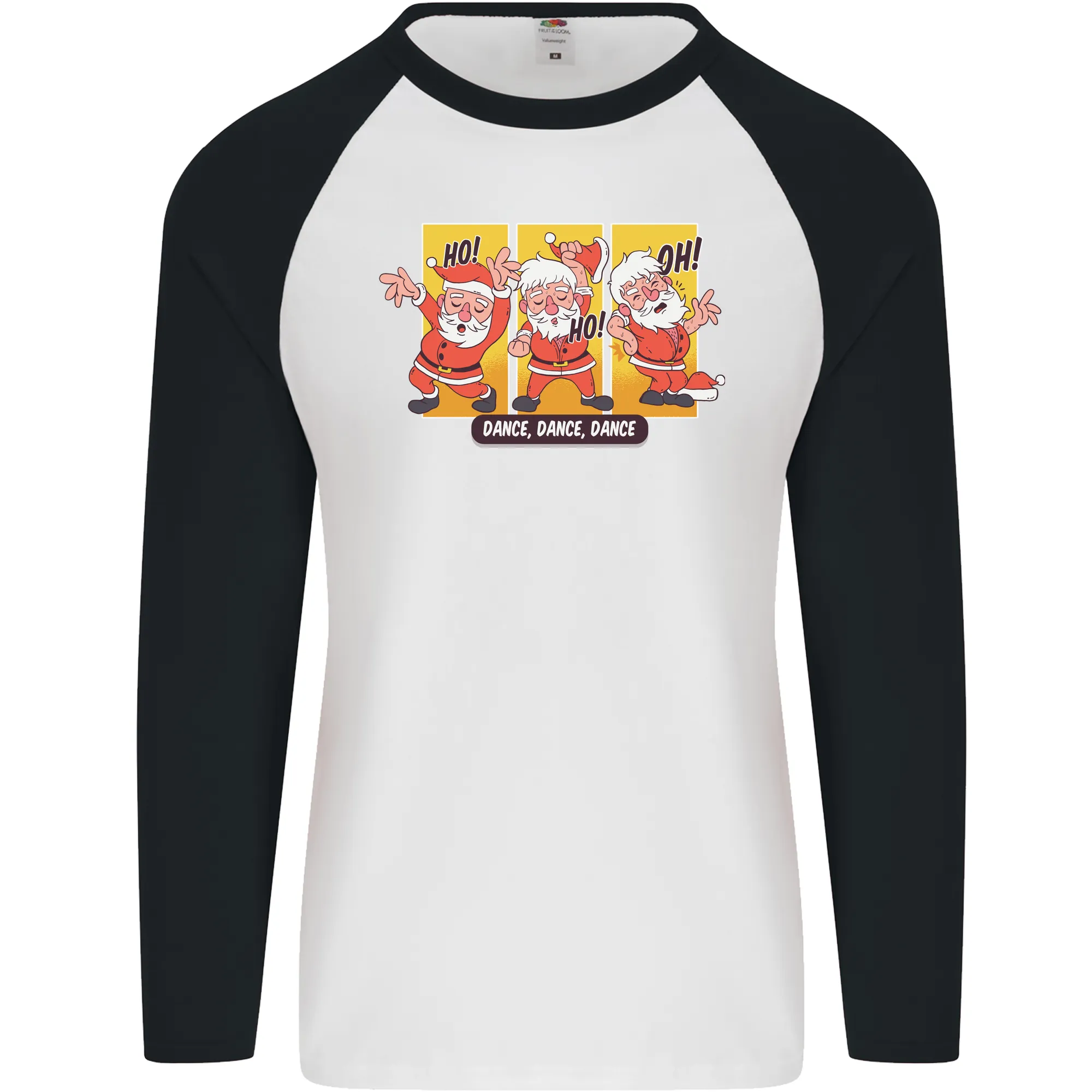 Dancing Santa Funny Christmas Dance Xmas Mens L/S Baseball T-Shirt