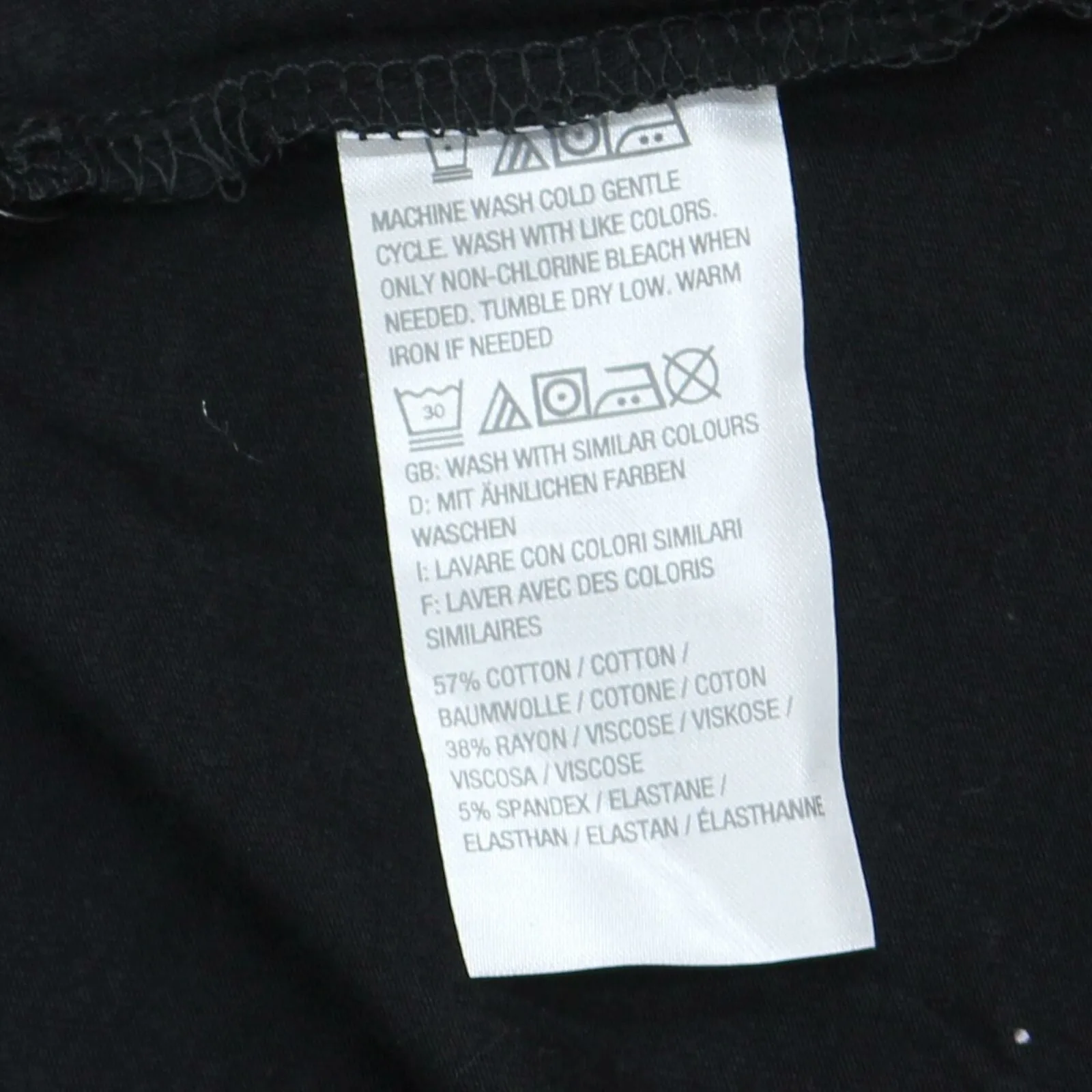 Denim & Co. Essentials Round Neck Fit And Flare Henley Knit Top Black Small