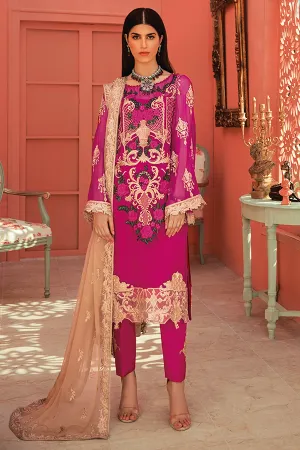 Designer Chiffon Party Dress in Magenta Color #N7083