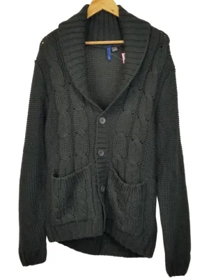 Divided Green Cable Knit Fisherman's Sweater