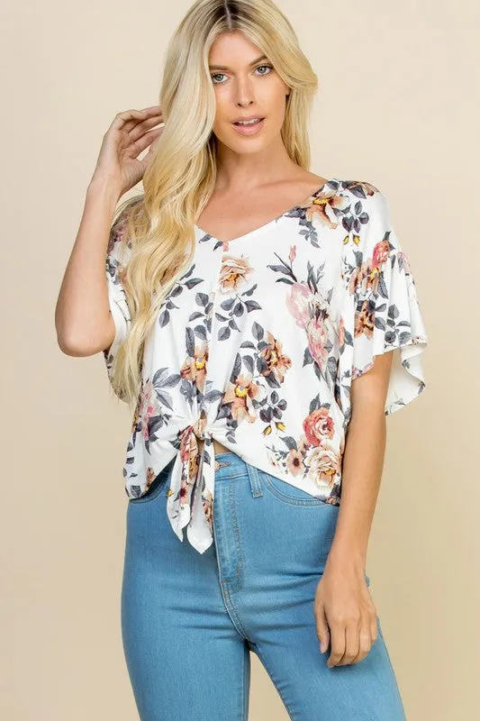 DOMINO FLORAL CROP TOP